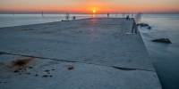 Sunrise on the Pier, Barcelona, 2015