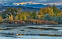 Indian Peaks Sunset at Sawhill Ponds, Colorado, 2016