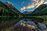 Half Moon and Sunset, Maroon Bells, Colorado, 2015