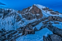 Pre-Dawn Disappearing Moon, Longs Peak, Colorado, 2015