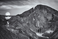 Moonset and Longs Peak, Colorado, 2012